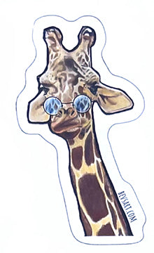 Scholarly Giraffe Sticker