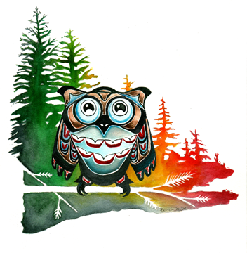Native Art Inspired Owl Print