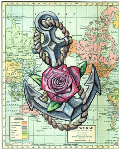 Rose on Anchor Print